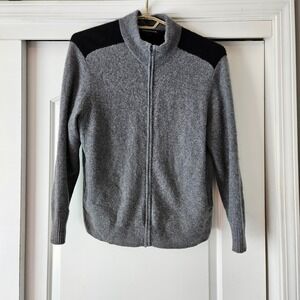 Naked Cashmere‎ 100% Cashmere Full Zip Sweater Mens XL Gray Cardigan Minimalist